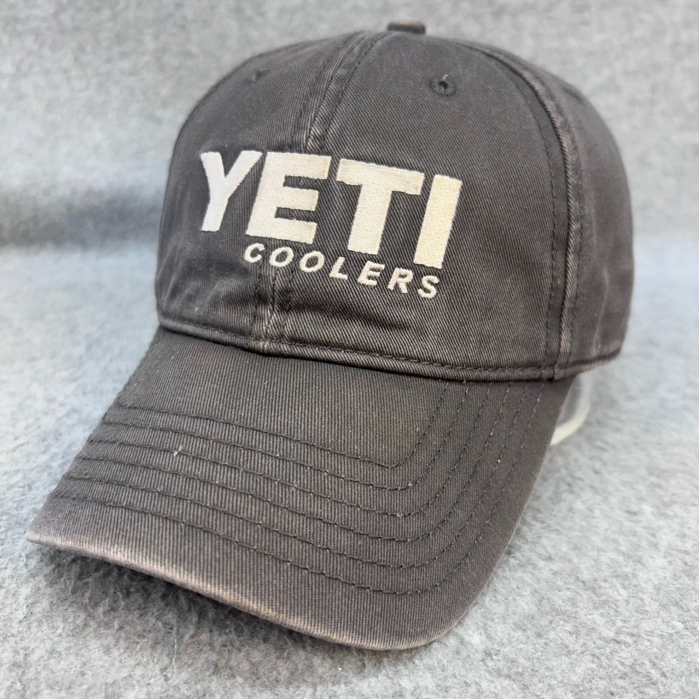 Yeti Coolers Logo Unisex Gray Yeti Hat Adjustable Strapback OSFM